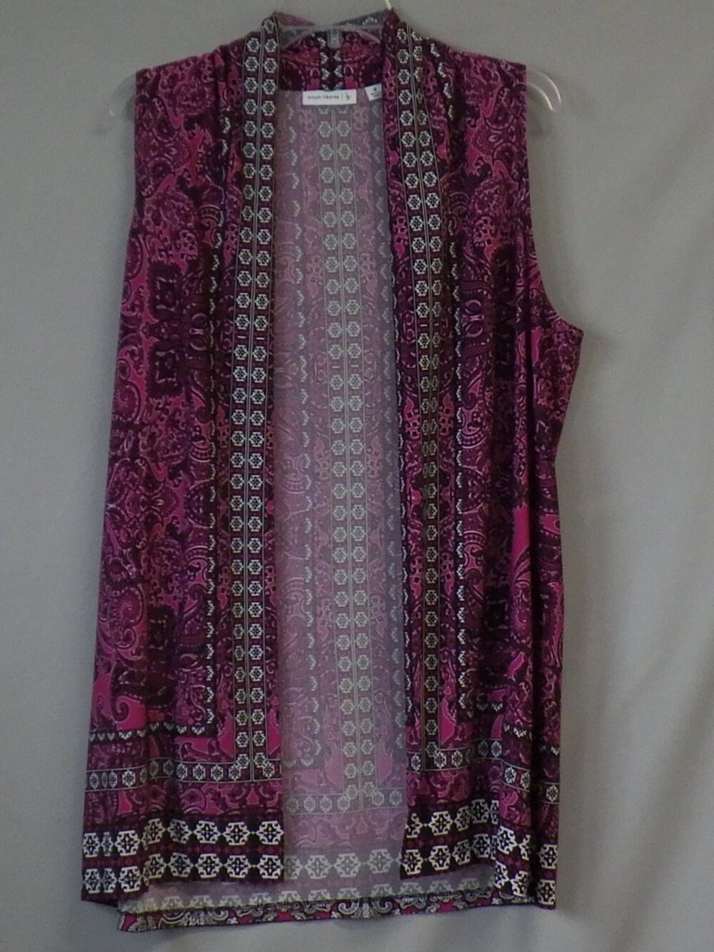 Susan Graver Pink Paisley Vest Topper